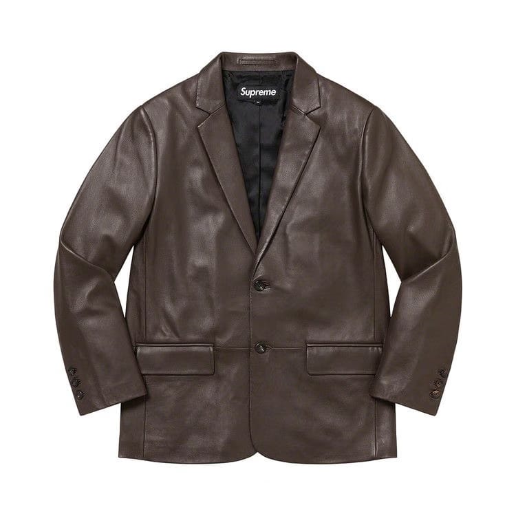 Supreme Leather Blazer Brown