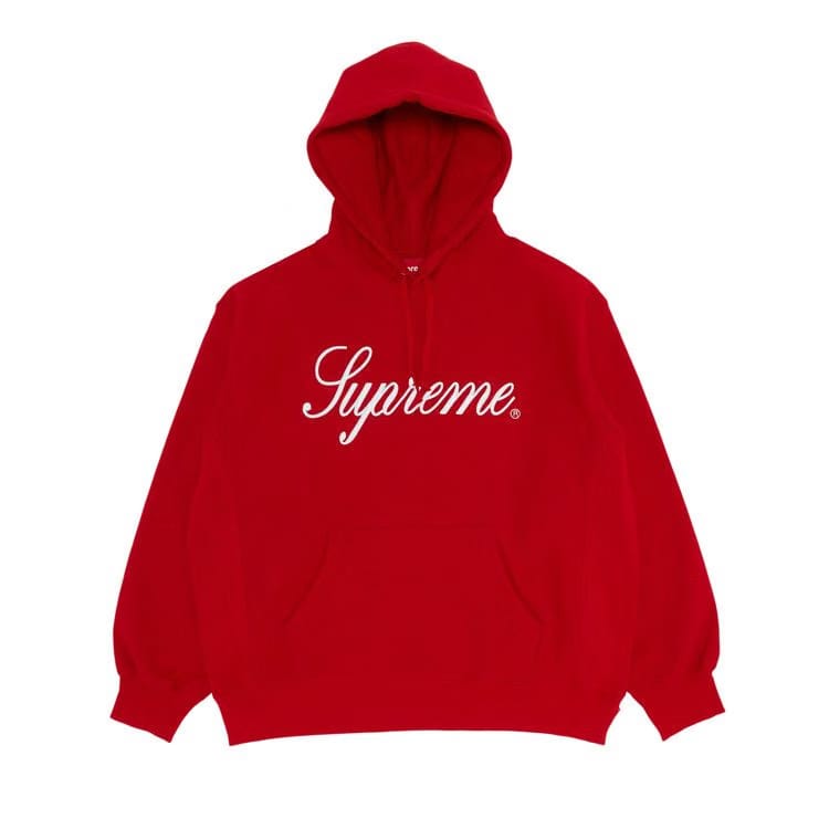 Supreme Raised Script Hoodie Red