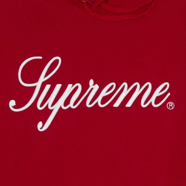 Supreme Raised Script Hoodie Red