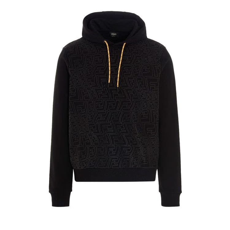 Fendi x Sarah Coleman Rubber Print Fisheye Ff Logo Hoodie Black