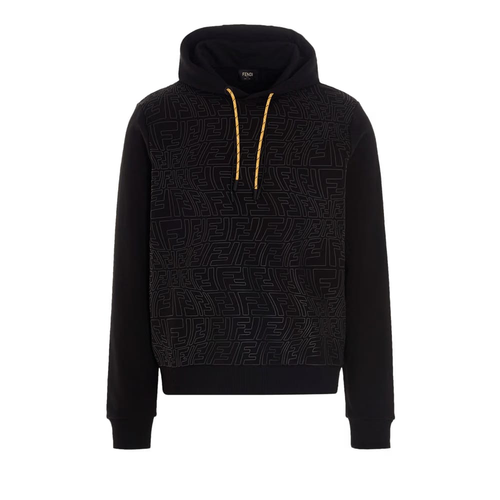 Fendi x Sarah Coleman Rubber Print Fisheye Ff Logo Hoodie Black