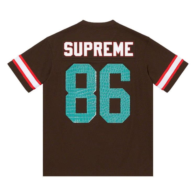 Supreme Faux Croc Football Jersey Brown