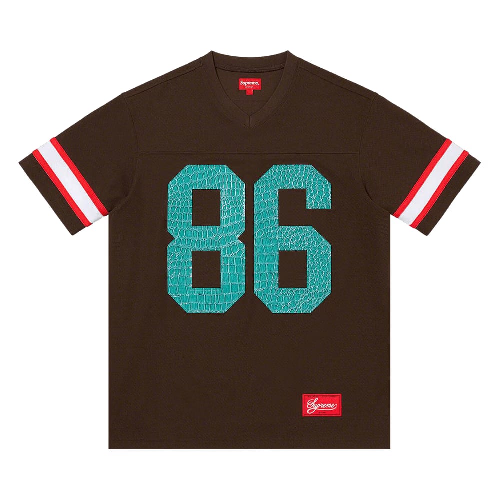 Supreme Faux Croc Football Jersey Brown