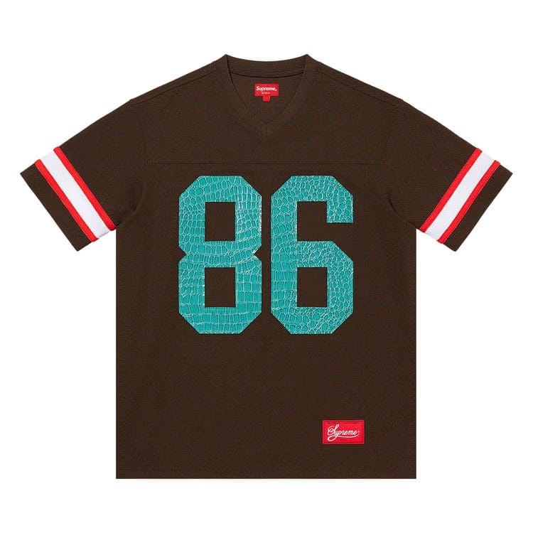 Supreme Faux Croc Football Jersey Brown
