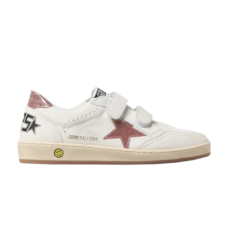 Golden Goose Ball Star Strap Kids White Peach
