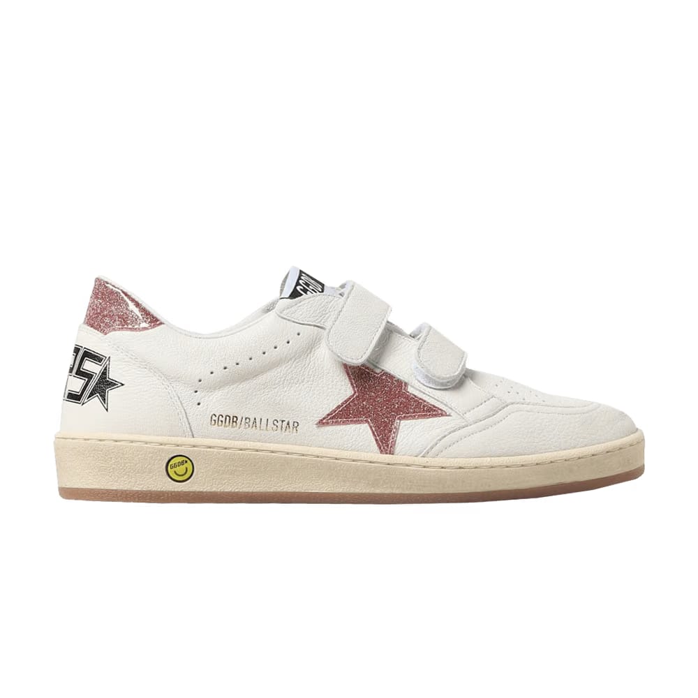Golden Goose Ball Star Strap Kids White Peach