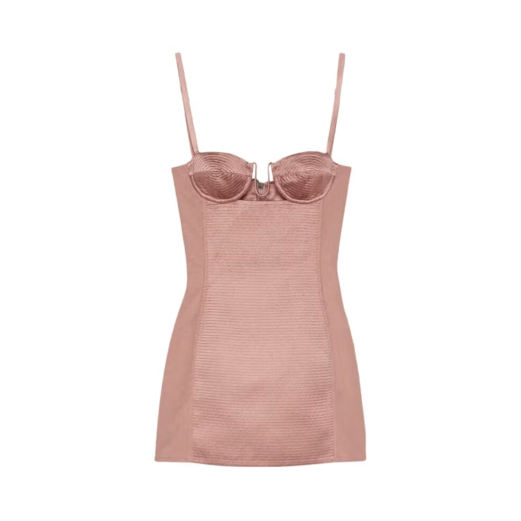 Gucci Duchesse Dress With Cut Out Detail Pink Carnation