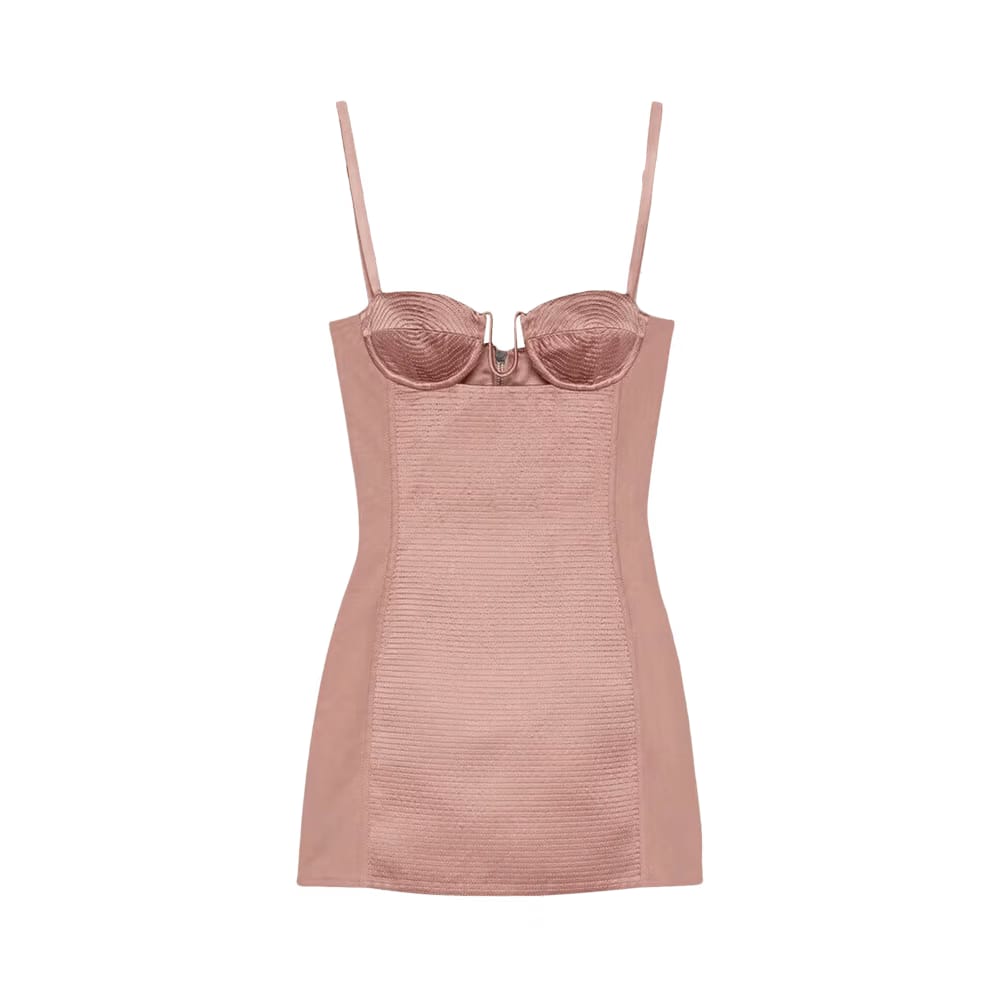 Gucci Duchesse Dress With Cut Out Detail Pink Carnation