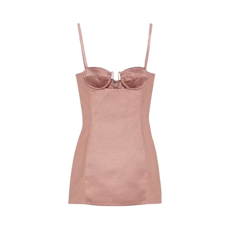 Gucci Duchesse Dress With Cut Out Detail Pink Carnation