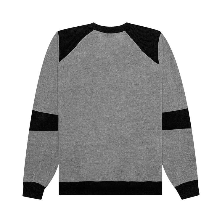 Balmain Shoulder Ribbed Knit Sweater Gris/Noir