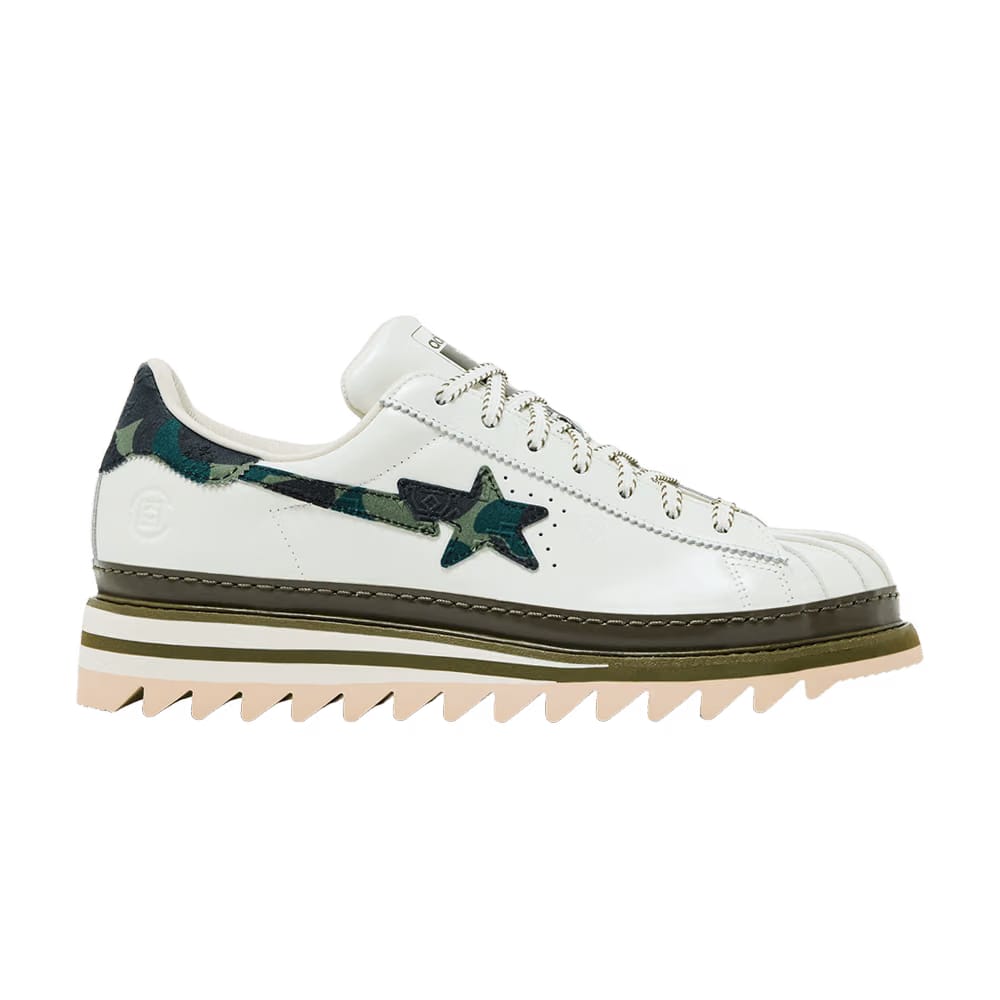 CLOT x BAPE x adidas Superstar Off White Olive Cargo