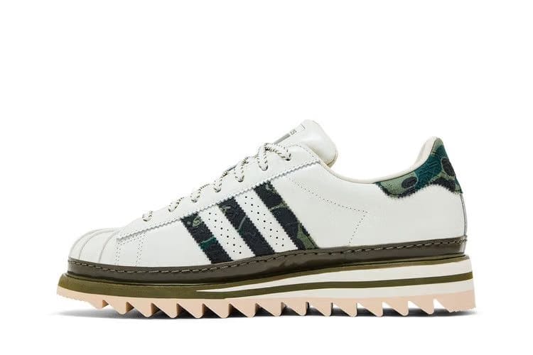 CLOT x BAPE x adidas Superstar Off White Olive Cargo