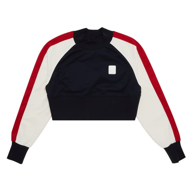 Balmain Raglan 70s Shorts Sweater Bleu Marine Foncé/Rouge Foncé