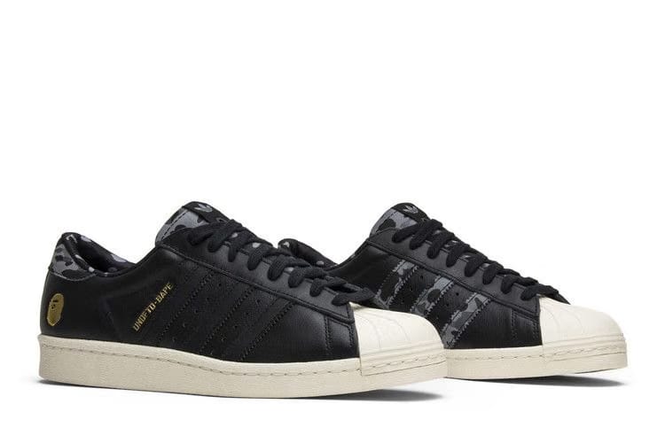 Undefeated x A Bathing Ape x adidas Superstars 80v Black