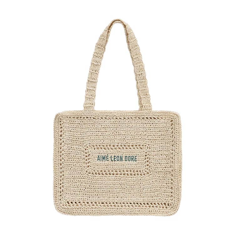 Aimé Leon Dore Crochet Tote Bag Natural