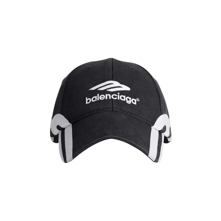 Balenciaga 3B Logo Cap Faded Black/White
