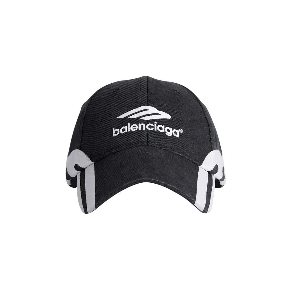 Balenciaga 3B Logo Cap Faded Black/White