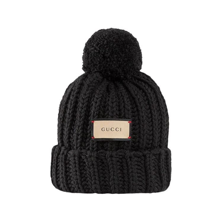 Gucci Knit Wool Hat With Label Black
