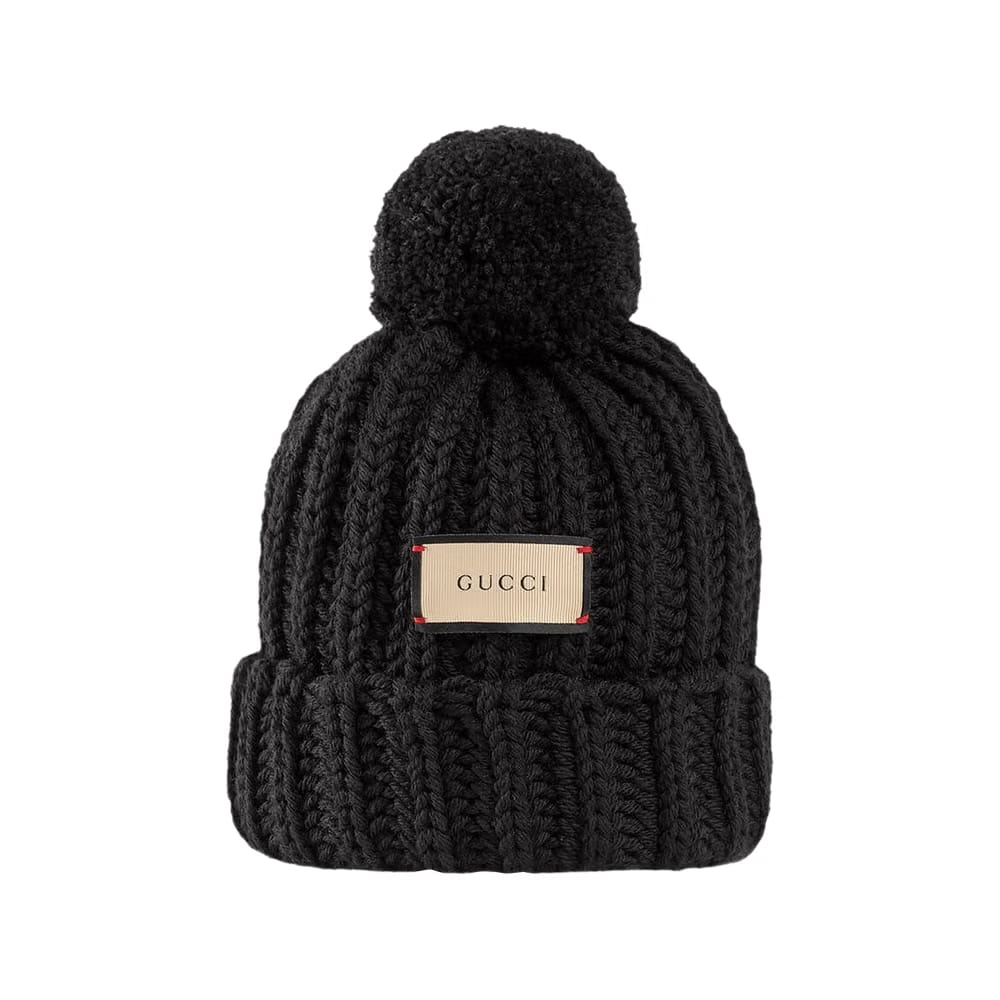 Gucci Knit Wool Hat With Label Black
