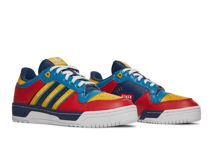 Human Made x adidas Rivalry Low Scarlet Aqua
