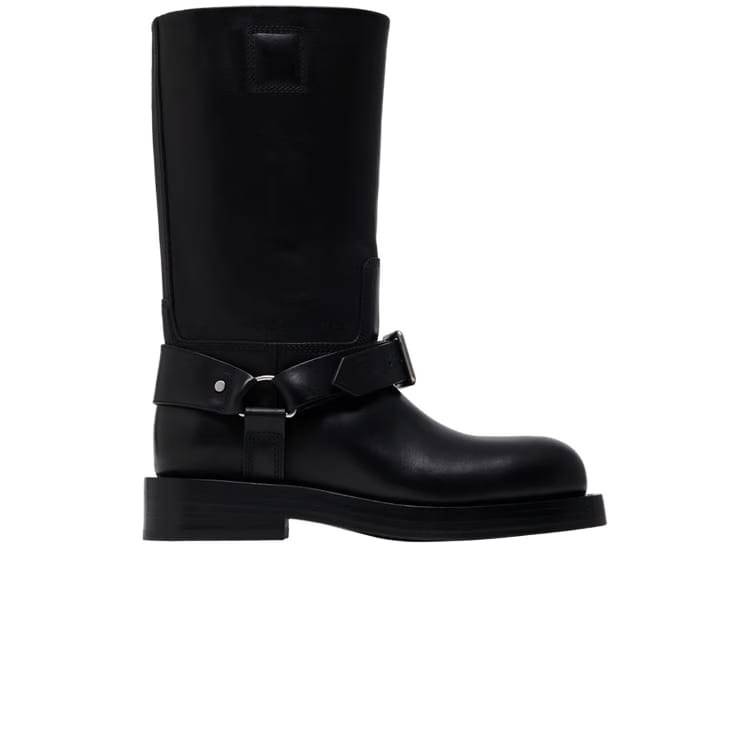 Burberry Wmns Leather Saddle Low Boot 'Black'