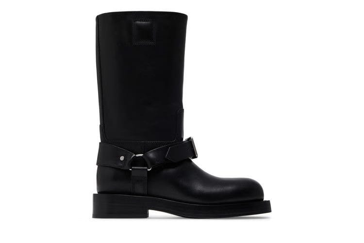 Burberry Wmns Leather Saddle Low Boot 'Black'