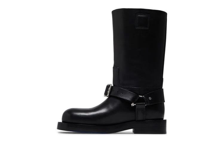 Burberry Wmns Leather Saddle Low Boot 'Black'