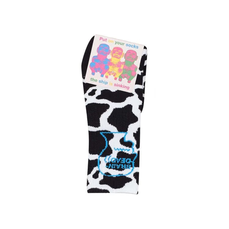 Brain Dead Cowprint Socks Cow/Blue