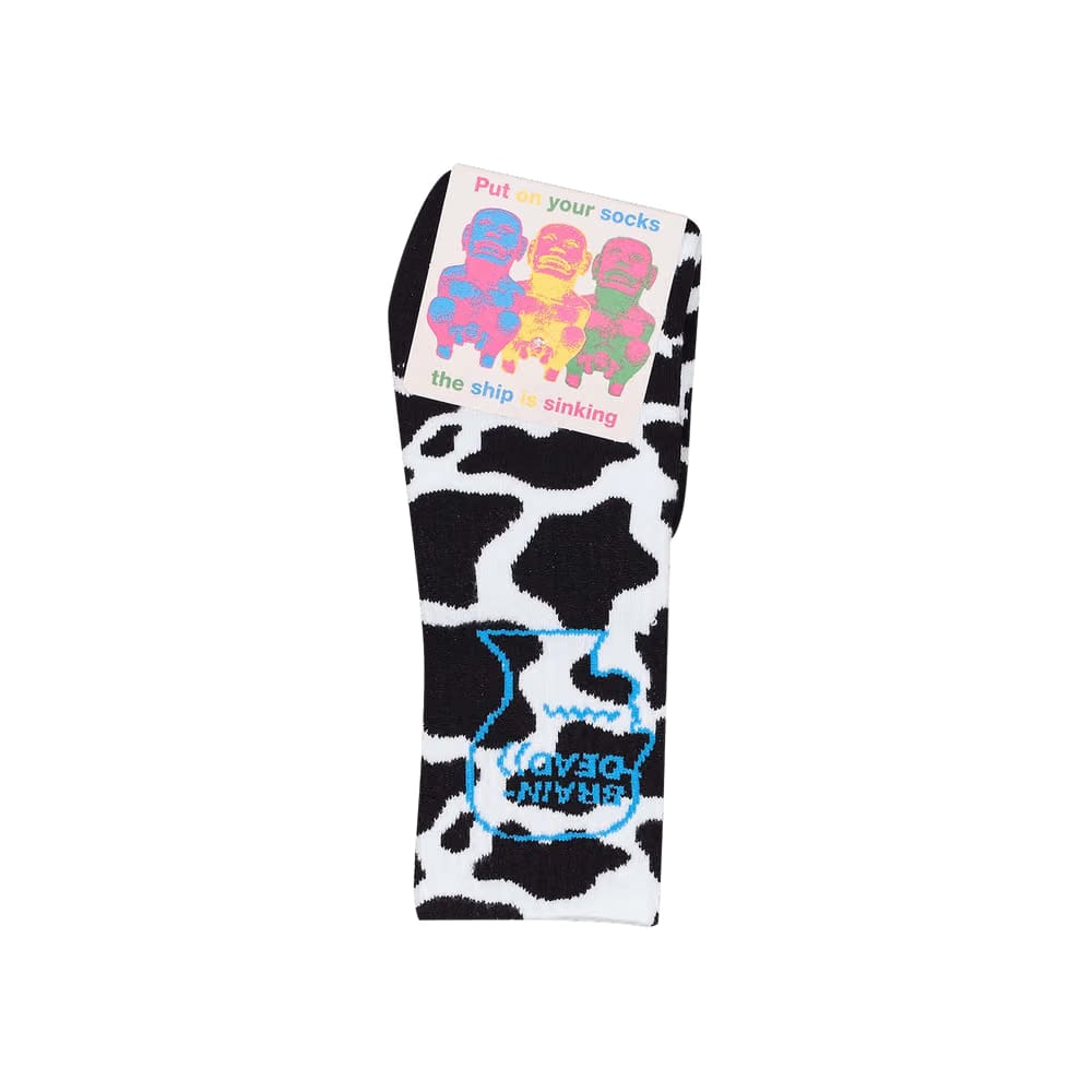 Brain Dead Cowprint Socks Cow/Blue