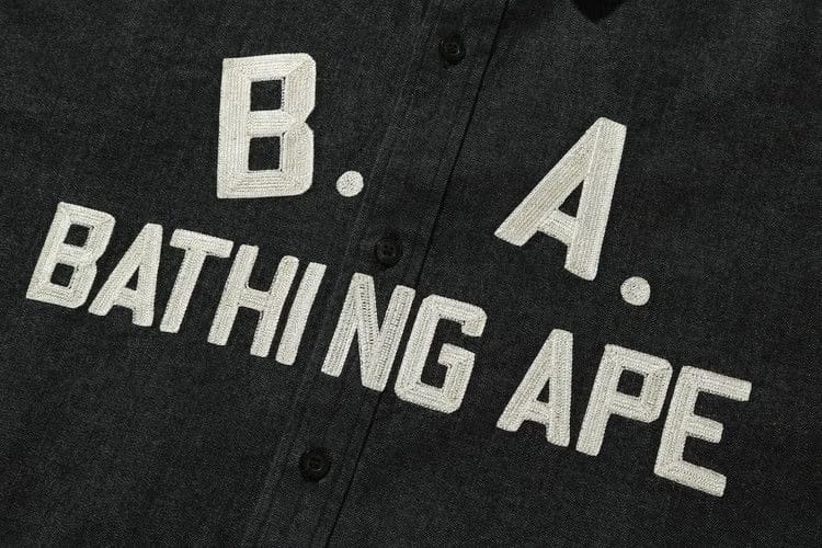 BAPE Loose Fit Denim Shirt Black