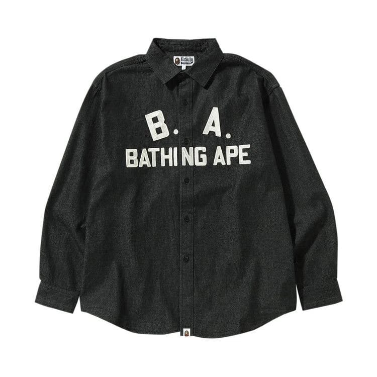 BAPE Loose Fit Denim Shirt Black