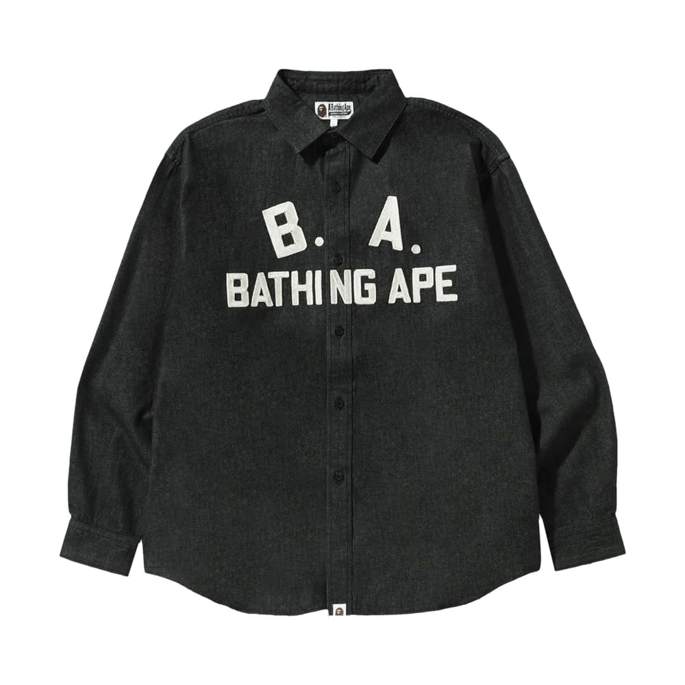 BAPE Loose Fit Denim Shirt Black