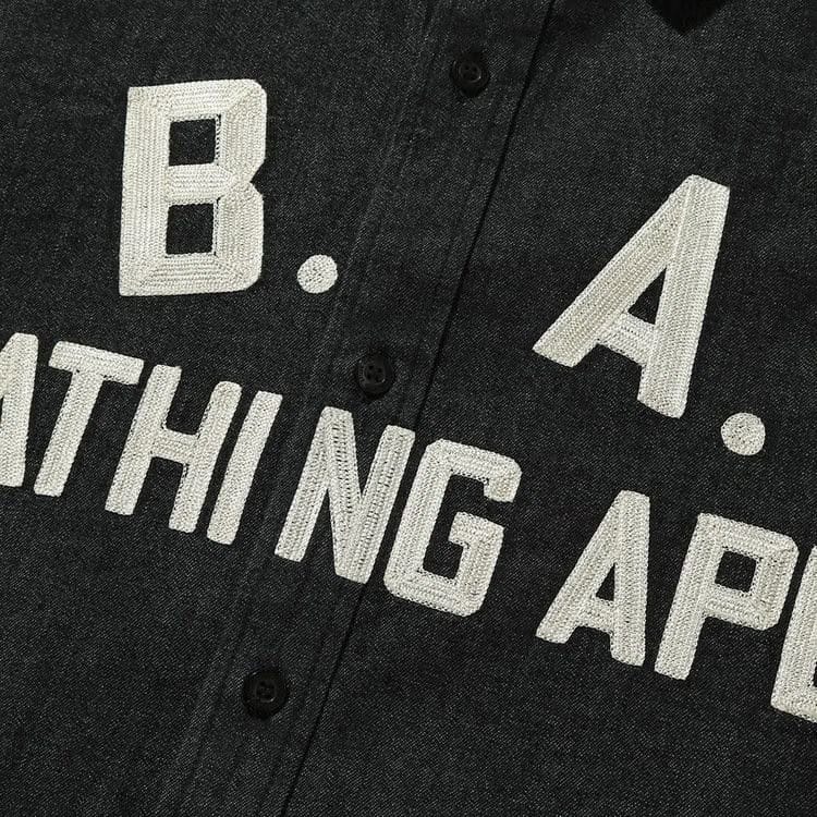 BAPE Loose Fit Denim Shirt Black