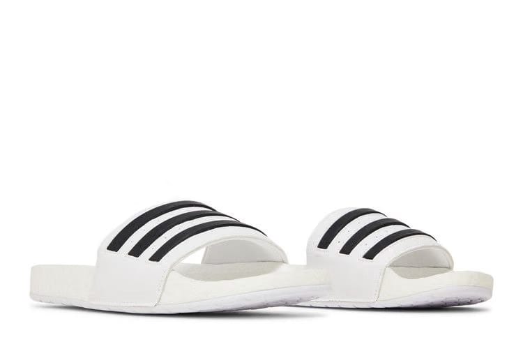 Adidas Adilette Boost Slides White Black Stripes