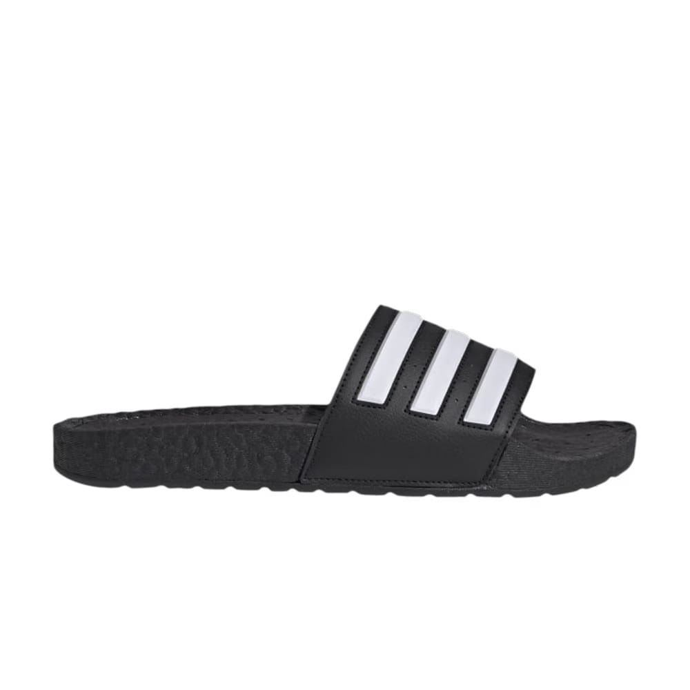Adidas Adilette Boost Slides Black White Stripes