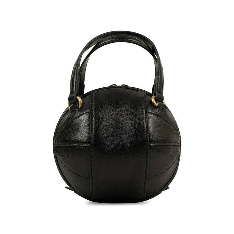 Gucci Leather Mini Tifosa Convertible Strap Ball Shoulder Bag Black