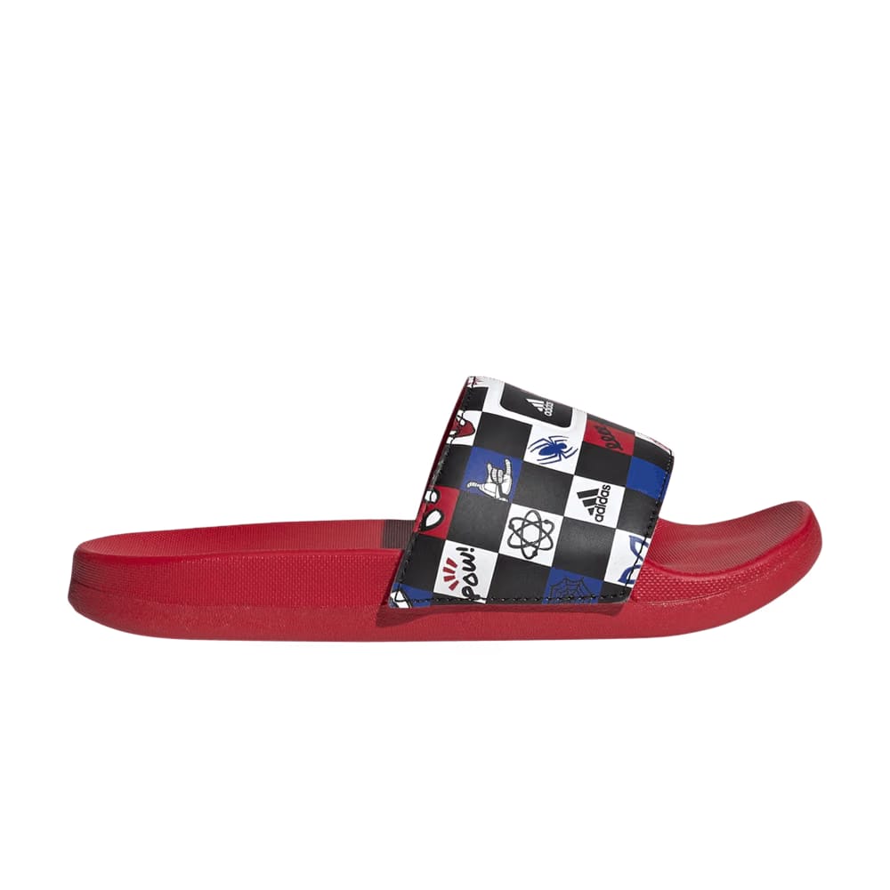 Disney x adidas Adilette Comfort Slide J Spider-Man Checkerboard