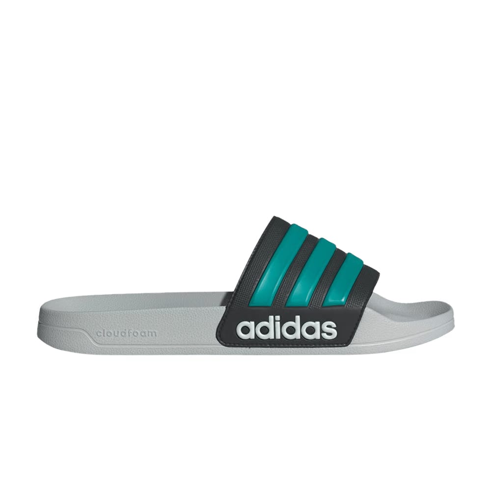 Adidas Adilette Shower Slide Black Pure Teal Grey