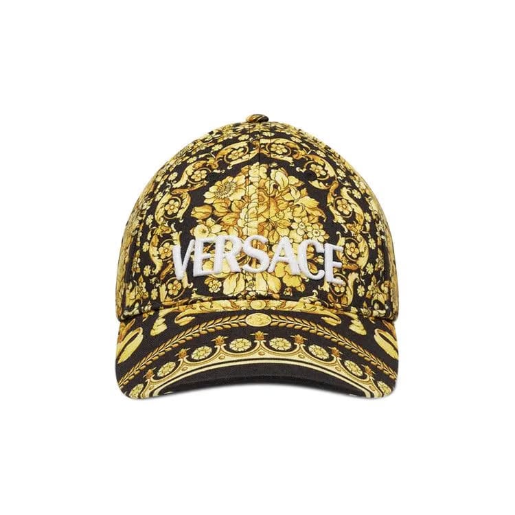 Versace Barocco Print Logo Cap Gold/Black