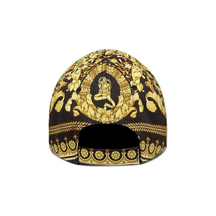 Versace Barocco Print Logo Cap Gold/Black
