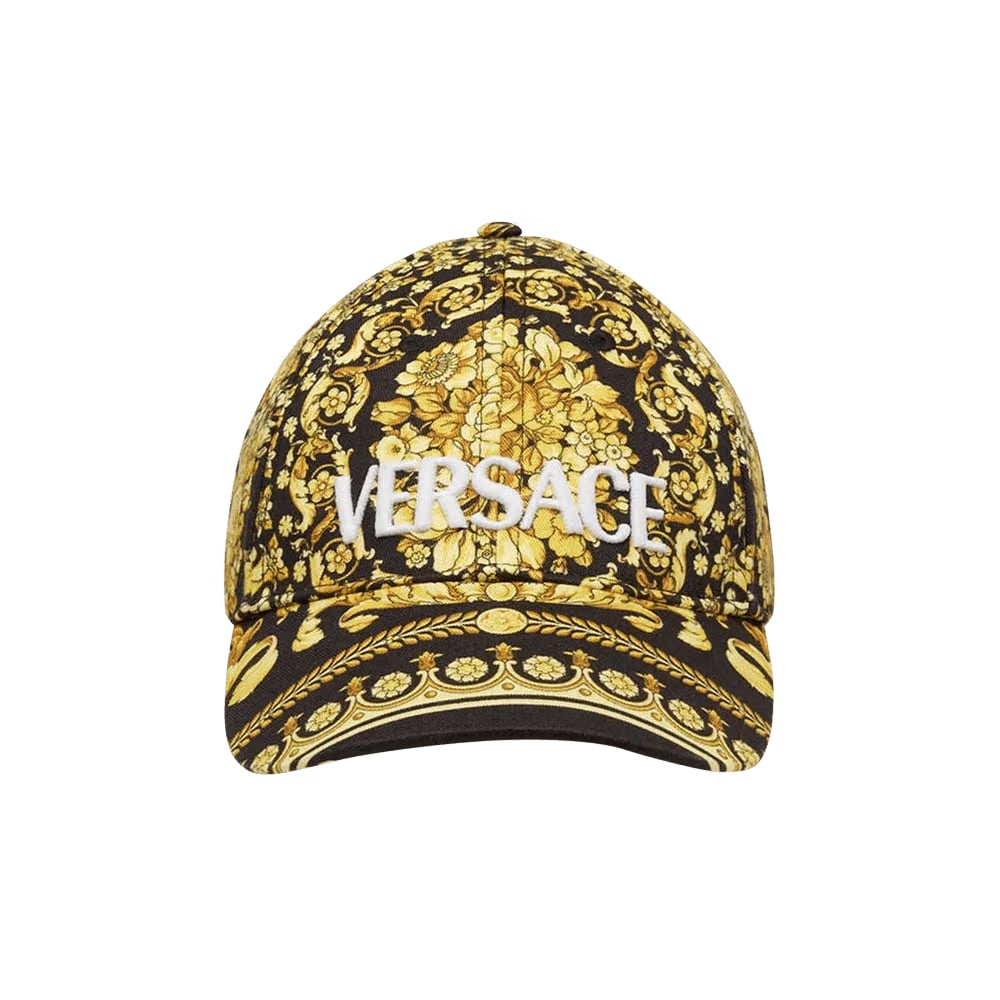 Versace Barocco Print Logo Cap Gold/Black
