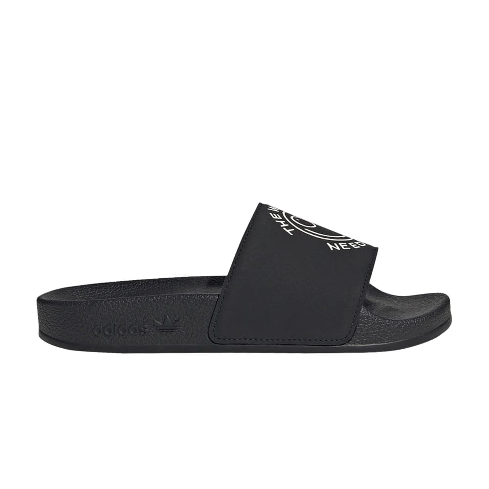 André Saraiva x adidas Adilette Slide J The World Needs Love