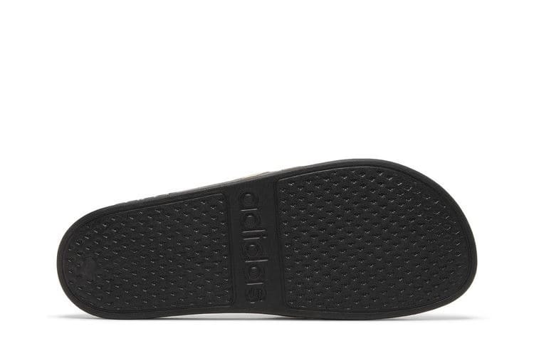 Adidas Adilette Aqua Slides Black Gold Metallic