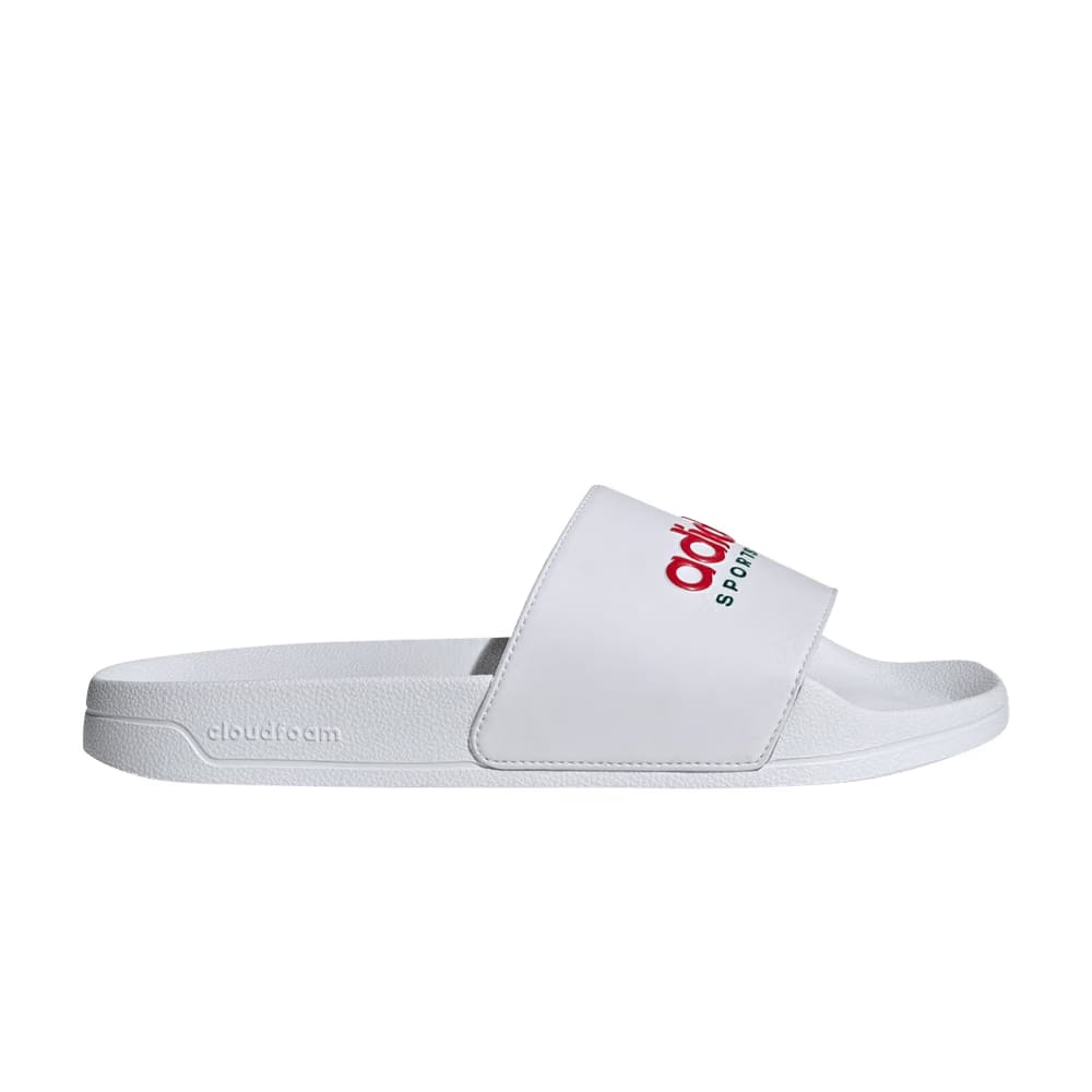 Adidas Adilette Shower Slide White Better Scarlet