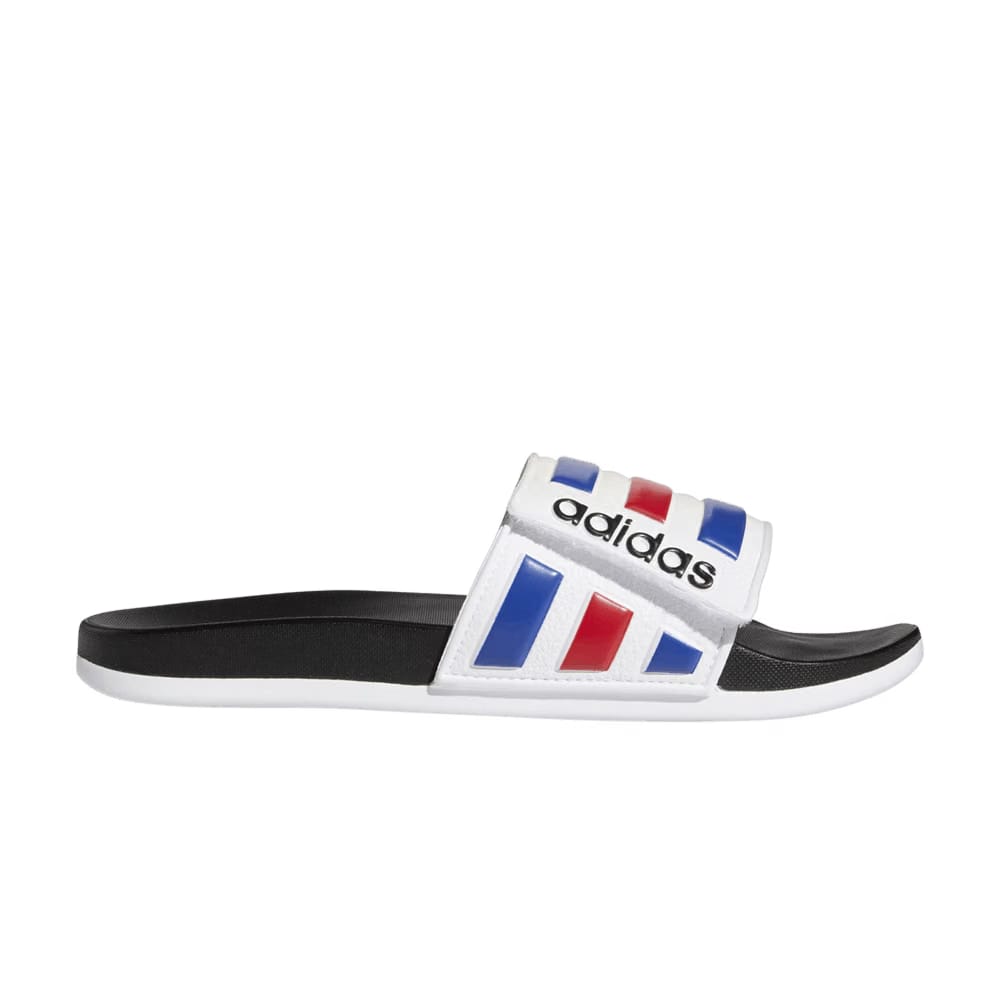 Adidas Adilette Comfort Adjustable Slide White Royal Scarlet