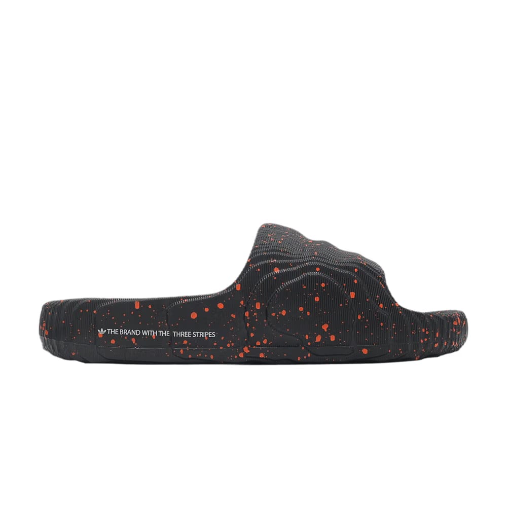 Adidas Adilette 22 Slide Black Orange Speckled