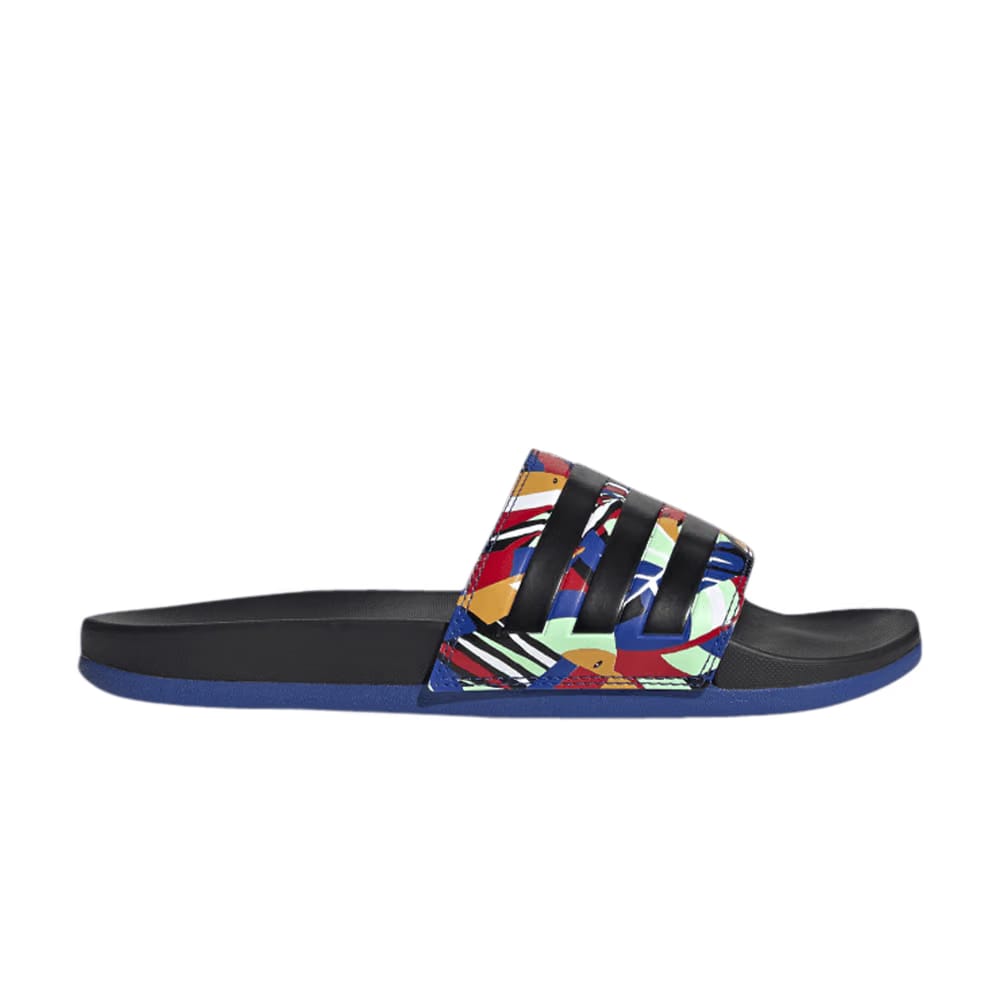 Adidas Wmns Adilette Comfort 'Farm Rio Prints - Black Royal Blue'