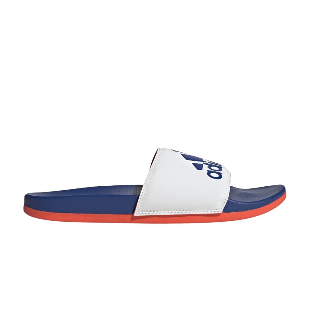 Adidas Adilette Comfort Slide White Royal Blue Solar Red