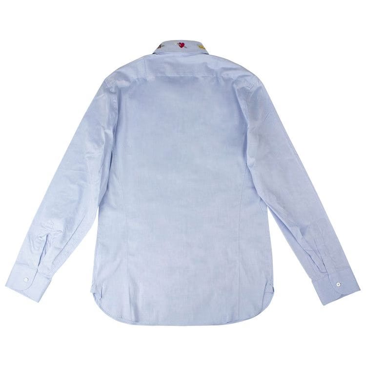Gucci Embroidered Collar Dress Shirt Light Blue