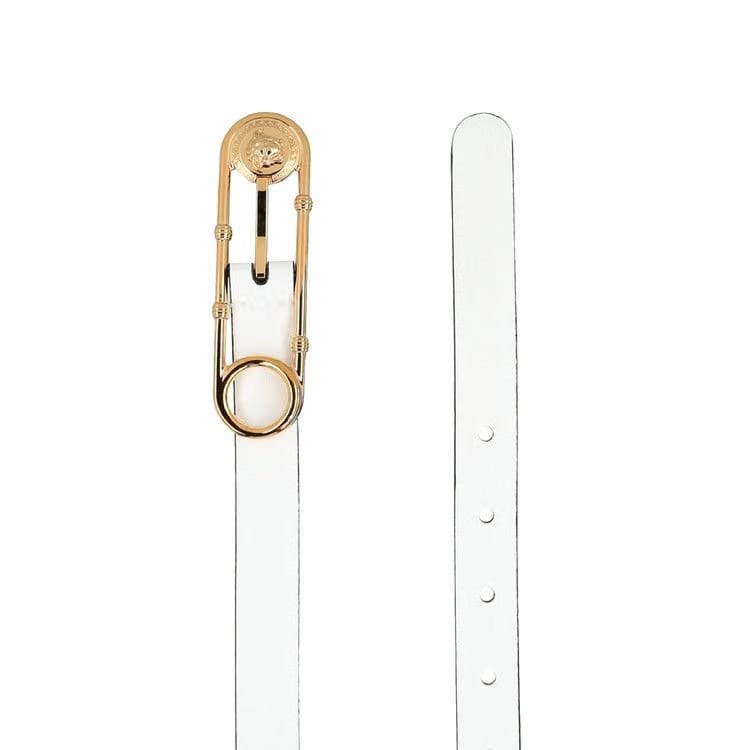 Versace Safety Pin Belt White
